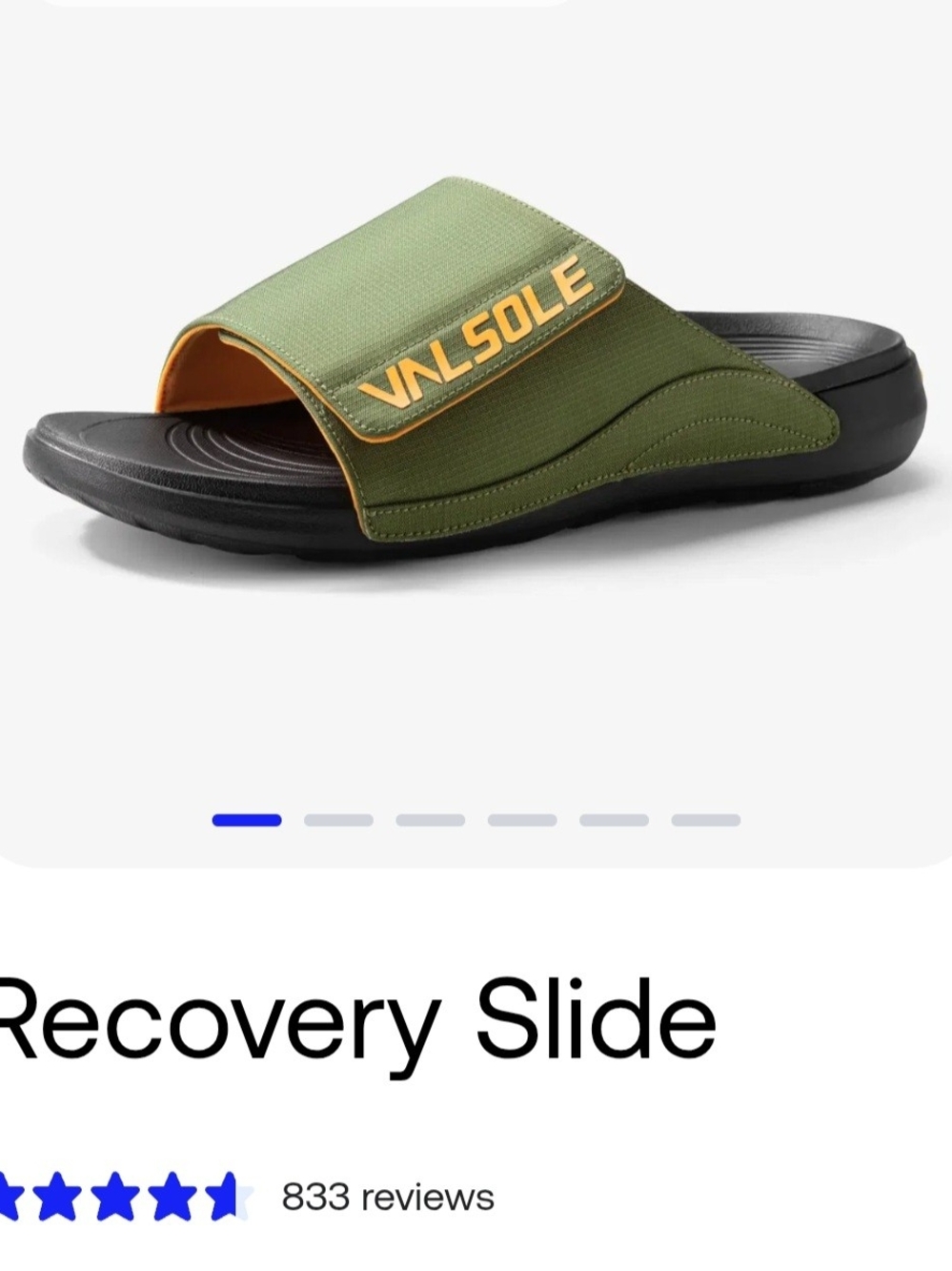 Men’s Olive Green Adjustable Slide Sandal